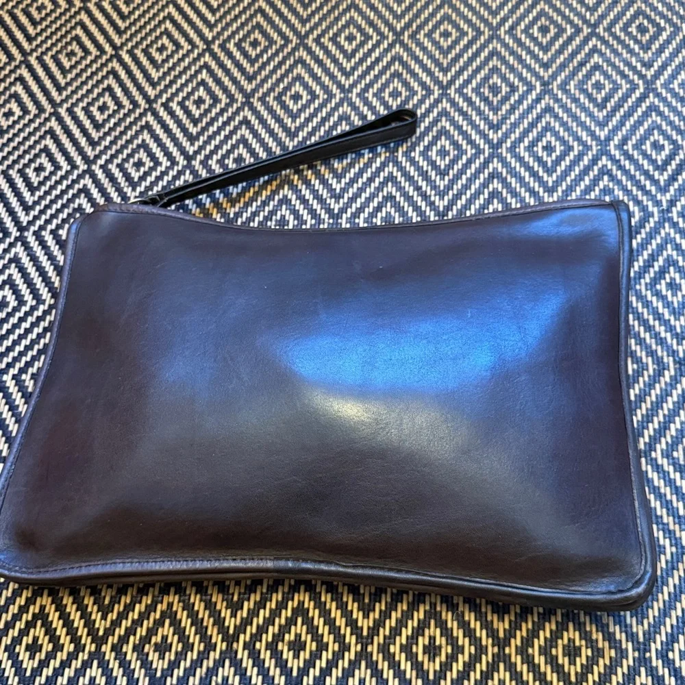 Vintage Coach slim clutch large 9555 MOCHA GLUE IN REGISTRATION NEW YORK CITY